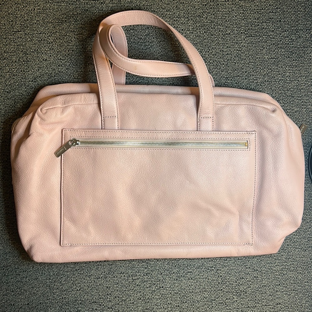 Away Travel Pink Leather Duffel Bag